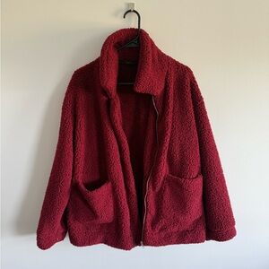 Women’s Burgundy Teddy Jacket